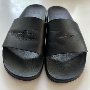 Koio NYC - Leather Slides - “Elba in Nightfall”